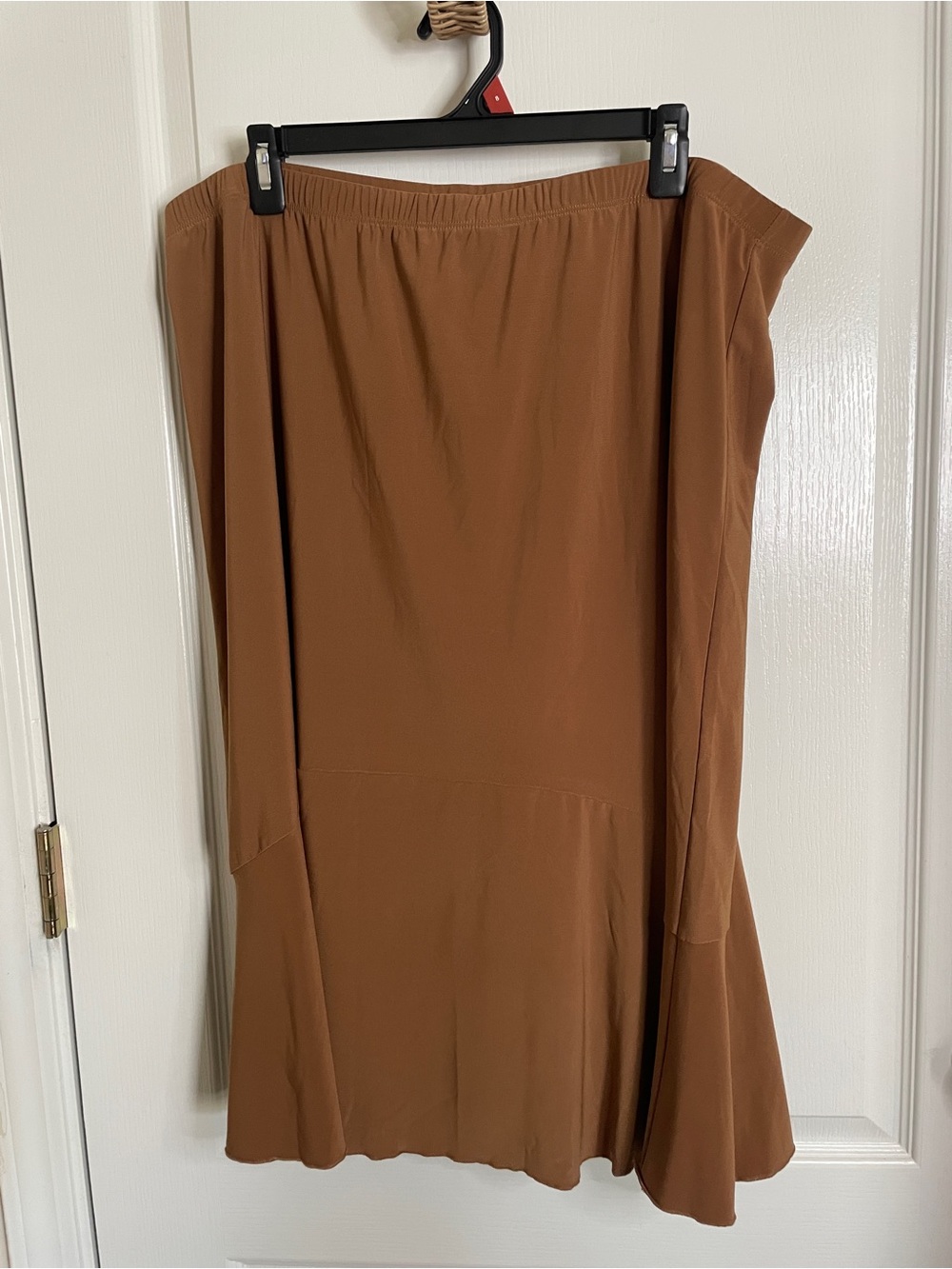 Serengeti Brown Maxi Skirt with Flared Hem Size 1X